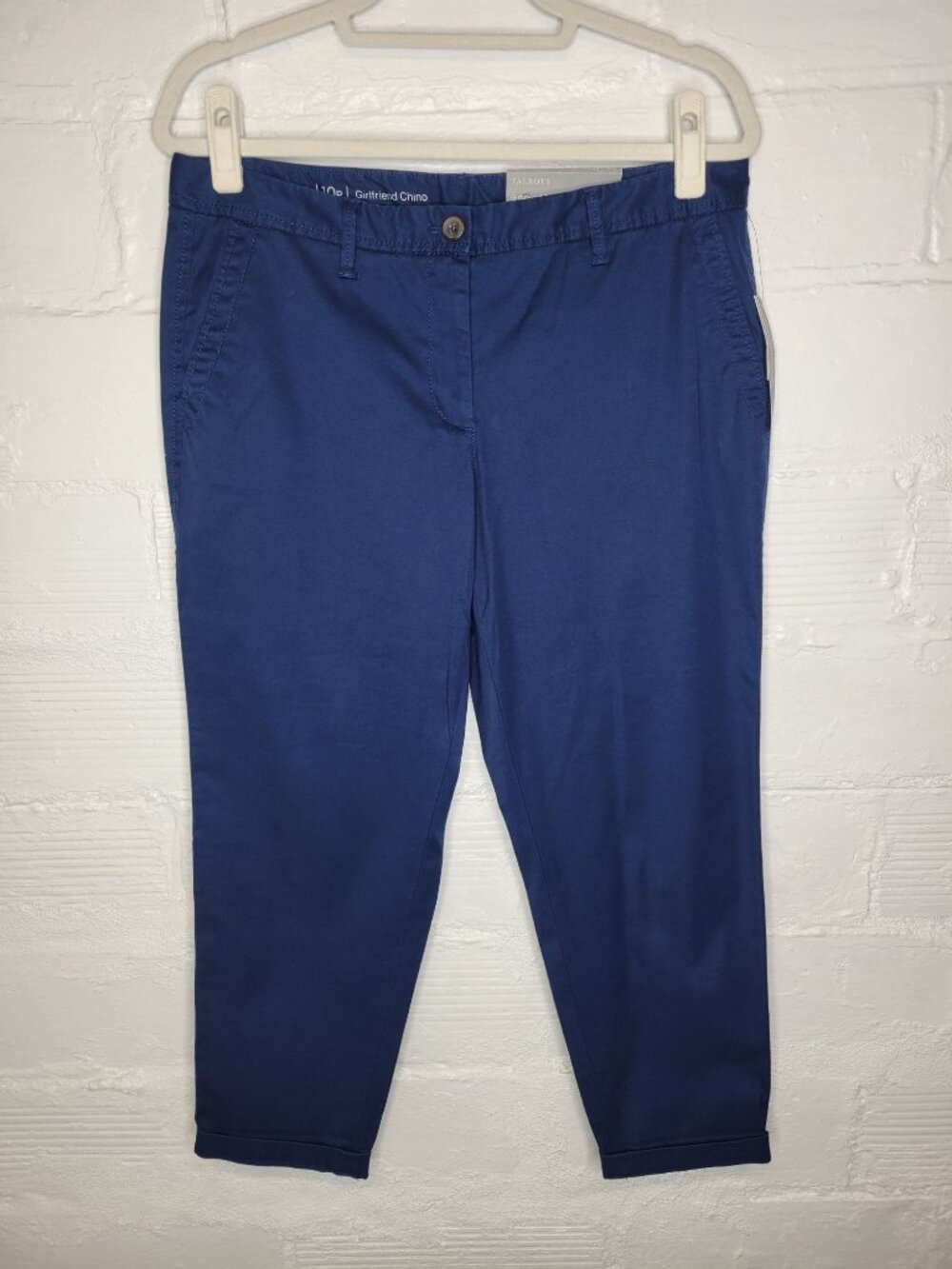 Talbots Women's Size 10P Petite Ankle Pants Girlfriend Chino Blue